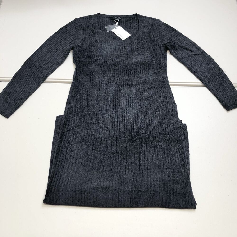 Barefoot Dreams CozyChic Ultra Lite Scoop Neck Ribbed Dress Black Size Large